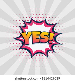 yes chat expression in comic style design