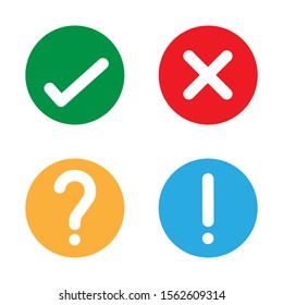 Yes check no question mark vector illustration icon