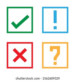 Yes check no question mark vector illustration icon