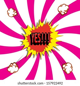 Yes Comic book explosion vector illustration background