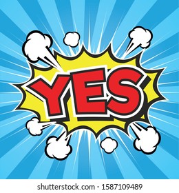 Yes Comic Pop Art Word