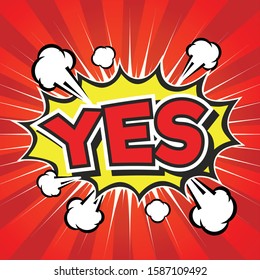 Yes Comic Pop Art Word