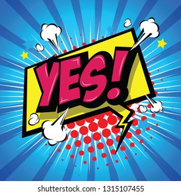 Yes! Comic Speech Bubble, Cartoon. art and illustration vector file.