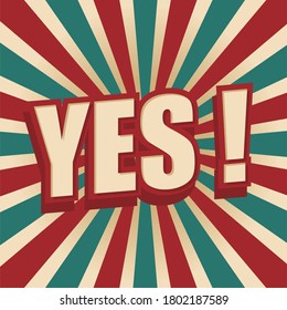 yes comic vintage vector illustration