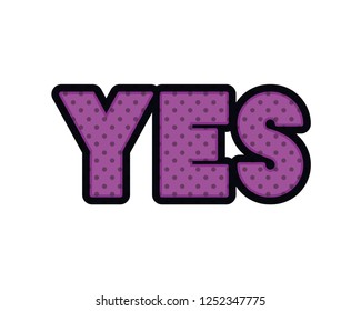yes comic words isolated icon