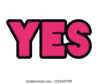 yes comic words isolated icon