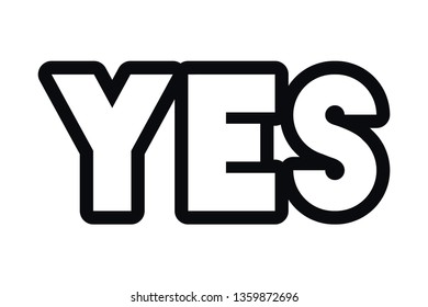 yes comic words isolated icon