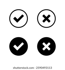 Yes and Cross icon. Yes, Right icon. Cross, Wrong icon.
