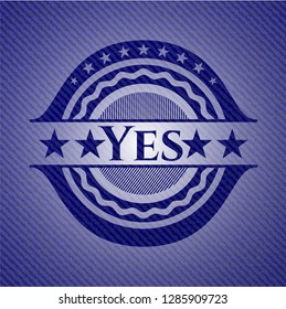 Yes emblem with jean texture