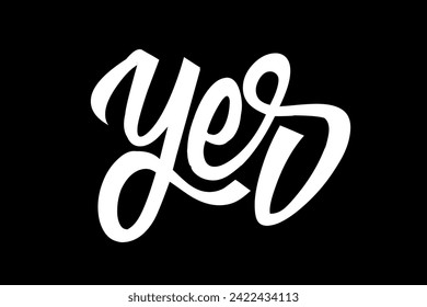 yes font. Typography decorative elegant  lettering for logo. vector illustration. stock image.