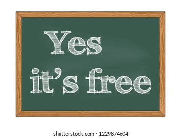 Yes it is free chalkboard notice Vector illustration for design