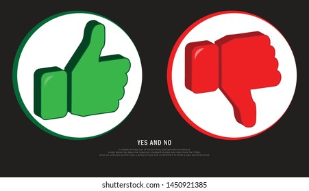 Yes green color, No red color, Right and Wrong. Button. True false. Icon. vector illustration