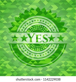 Yes green mosaic emblem