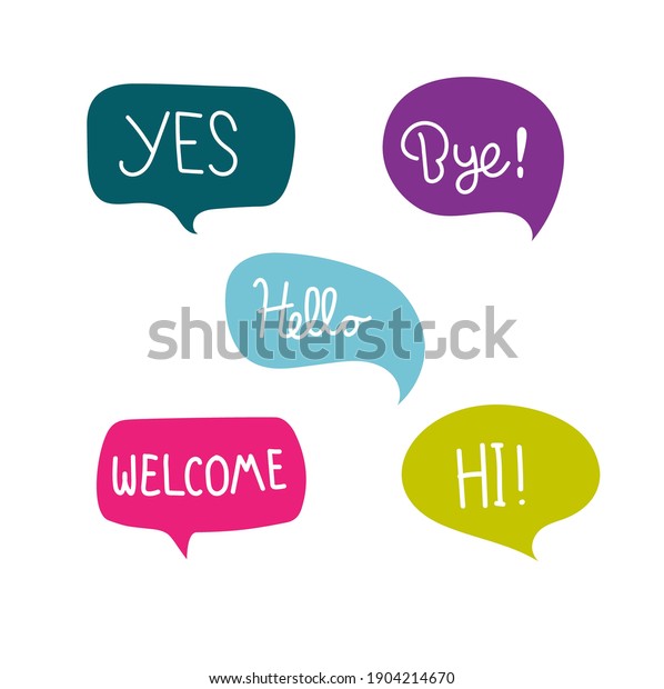 Yes Hello Welcome Hi Bye Word Stock Vector (Royalty Free) 1904214670