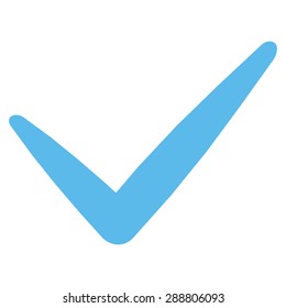Yes icon from Business Bicolor Set. This flat vector symbol uses blue color, rounded angles, and isolated on a white background.