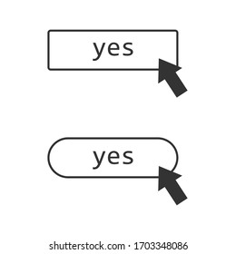 yes icon design. the icon that appears on the computer screen is suitable for web   and mobile apps