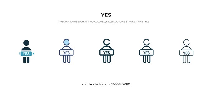 yes icon in different style vector illustration. two colored and black yes vector icons designed in filled, outline, line and stroke style can be used for web, mobile, ui