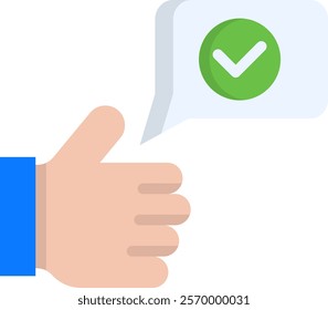Yes Icon Flat Vector Illustration