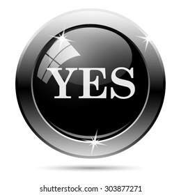 Yes icon. Internet button on white background. EPS10 vector 