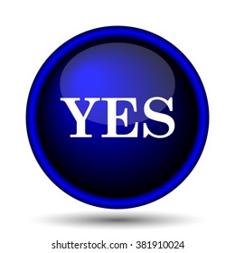 Yes icon. Internet button on white background. EPS10 vector
