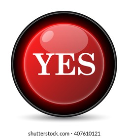 Yes icon. Internet button on white background. EPS10 vector