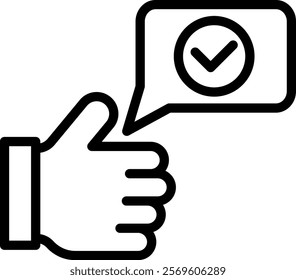 Yes Icon Line Vector Illustration