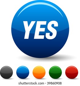 Yes icon set. Vector illustration.