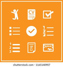 yes icon. This set with jumping man, check mark, application form and tick mark vector icons for mobile and web