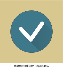  Yes icon, vector illustration. Flat design style