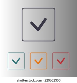  Yes icon, vector illustration. Flat design style