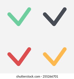  Yes icon, vector illustration. Flat design style
