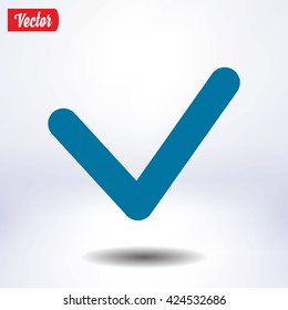  Yes icon, vector illustration. Flat design style