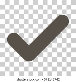 Yes icon. Vector illustration style is flat iconic symbol, grey color, transparent background. Designed for web and software interfaces.