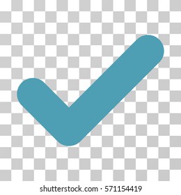 Yes icon. Vector illustration style is flat iconic symbol, cyan color, transparent background. Designed for web and software interfaces.