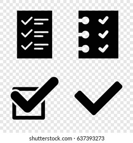Yes icons set. set of 4 yes filled icons such as checklist