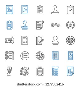 yes icons set. Collection of yes with tasks, list, clipboard, internet, check in, task, checklist, rubber stamp, check, stamp, exam, correct. Editable and scalable yes icons.