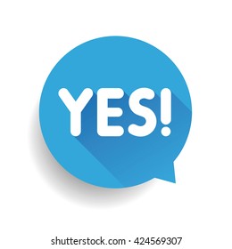 Yes label vector sign speech bubble