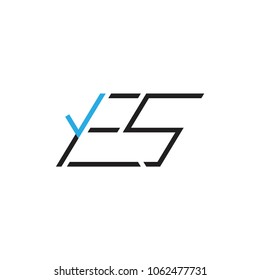 YES letter with tick logo design vector
