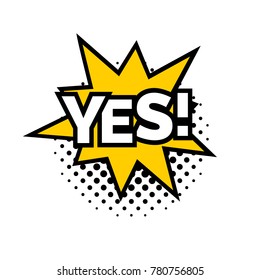Yes lettering for pop art comics