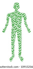 Yes man avatar. Vector yes icons are combined into man collage.