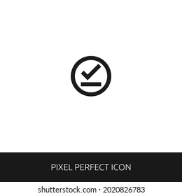 yes Mark with circle Pixel Perfect Icon for Web, App, Presentation. editable outline style. simple icon vector eps 10