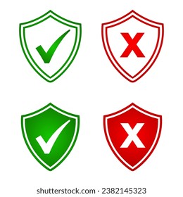 yes or message check mark cross symbol design