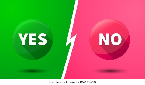 Yes and no 3d glossy buttons. Vector design