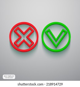 Yes or No 3d icons vector