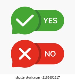 Yes and No answer options. Vector illustration. Questionnaire, poll, survey, checkmark, cross, slider, switch, test, setting, confirmation, rejection. Technology concept. Vector line icon for Business