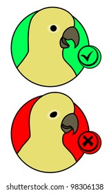 Yes and no bird icons