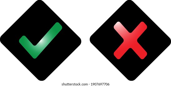 yes and no black buttons for web pages