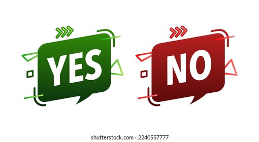 Yes and No button. Approved and Rejected. Yes no in speech bubble. Check marks.