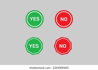 yes or no button approved or rejected vector design.