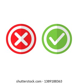 Yes or no button icon set vote agree or disagree symbol illustration